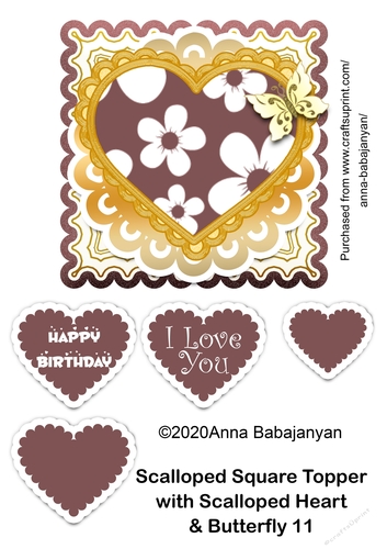 Scalloped Square Topper with Scalloped Heart & Butterfly 11