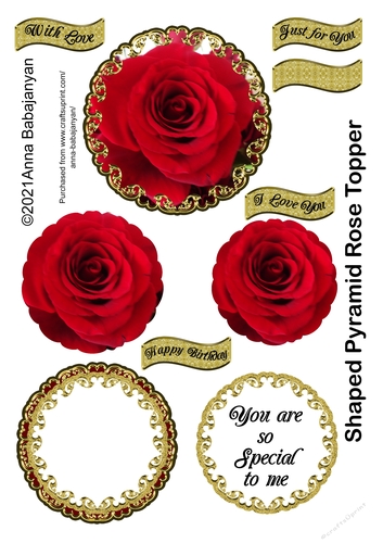 Shaped Pyramid Rose Topper