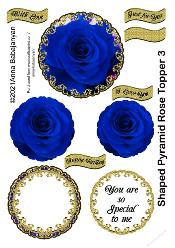 Shaped Pyramid Rose Topper 3