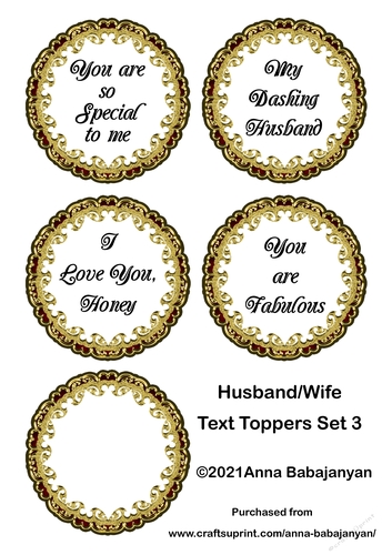 Husband Wife Text Toppers Set 3