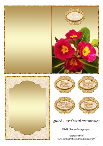 Quick Card with Primroses