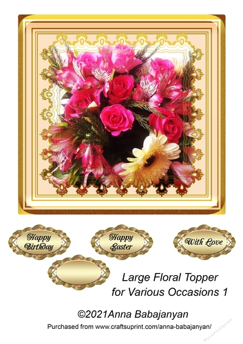Large Floral Topper for Various Occasions 1