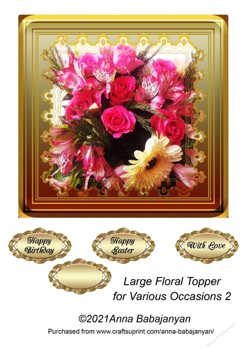 Large Floral Topper for Various Occasions 2