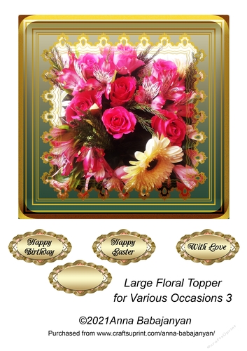 Large Floral Topper for Various Occasions 3