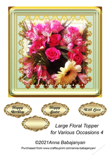 Large Floral Topper for Various Occasions 4