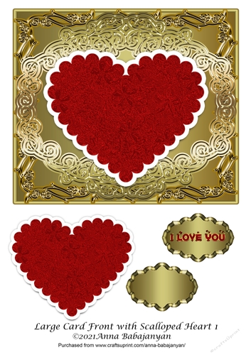 Large Card Front with Scalloped Heart 1