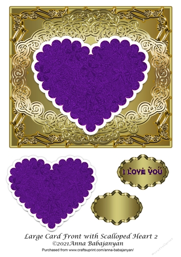 Large Card Front with Scalloped Heart 2