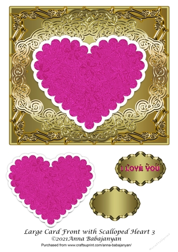 Large Card Front with Scalloped Heart 3