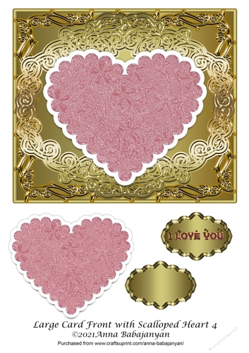 Large Card Front with Scalloped Heart 4