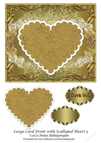 Large Card Front with Scalloped Heart 5