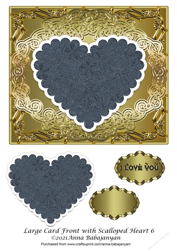 Large Card Front with Scalloped Heart 6