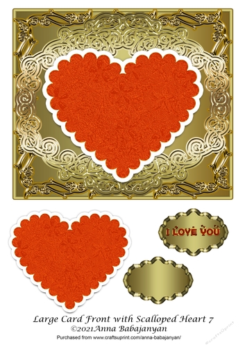 Large Card Front with Scalloped Heart 7