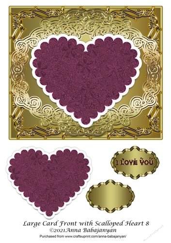 Large Card Front with Scalloped Heart 8