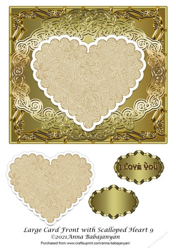 Large Card Front with Scalloped Heart 9