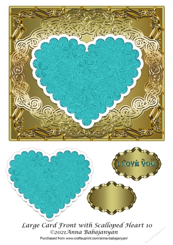 Large Card Front with Scalloped Heart 10