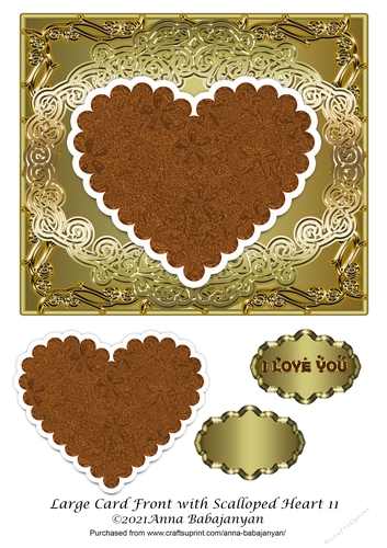 Large Card Front with Scalloped Heart 11