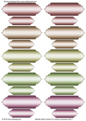 Metallic Blank Labels for Various Occasions Set 1