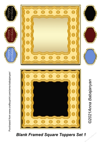 Blank Framed Square Toppers Set 1