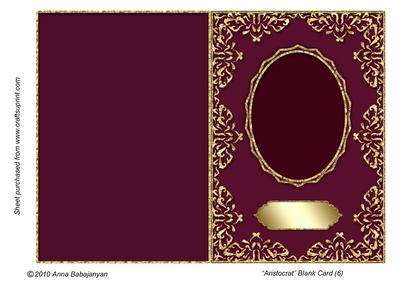 Aristocrat Blank Card 6