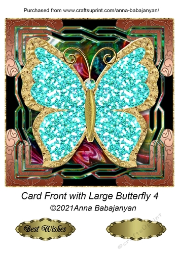 Card Front with Large Butterfly 4