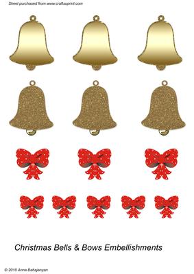 Christmas Bells & Bows Embellishments