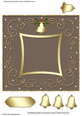 Christmas Bell on Swirly Frame Card Front (7)