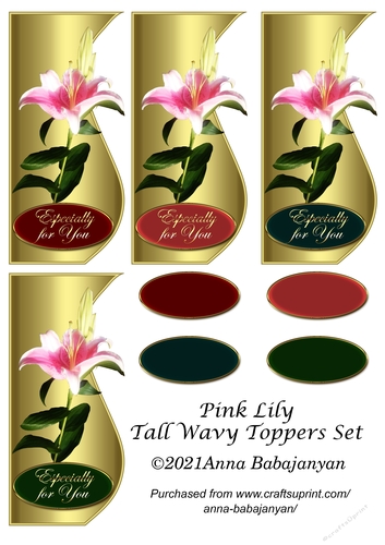 Pink Lily Tall Wavy Toppers Set