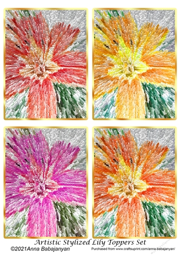 Artistic Stylized Lily Toppers Set