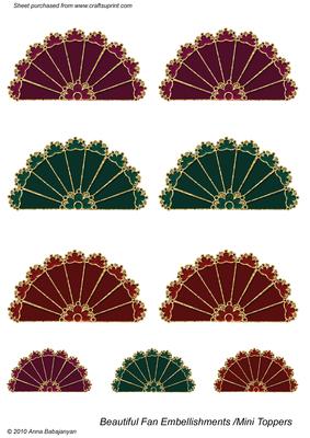 Beautiful Fan Embellishments / Mini Toppers