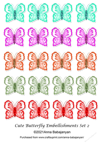 Cute Butterfly Embellishments Set 2