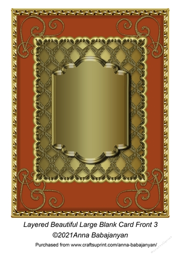 Layered Beautiful Large Blank Card Front 3