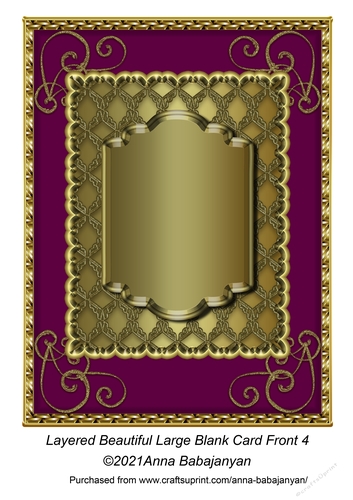 Layered Beautiful Large Blank Card Front 4