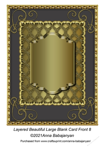 Layered Beautiful Large Blank Card Front 8