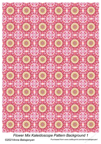 Flower Mix Kaleidoscope Patter Background 1