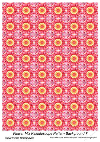 Flower Mix Kaleidoscope Patter Background 7