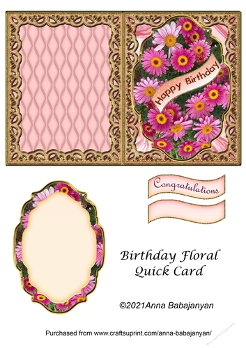Birthday Floral Quick Card