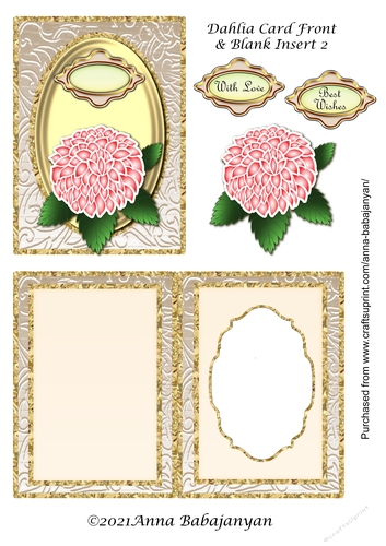 Dahlia Card Front & Blank Insert 2