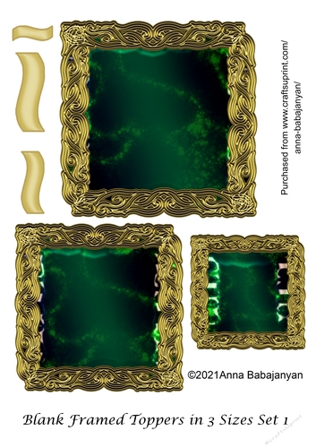 Blank Framed Toppers in 3 Sizes Set 1