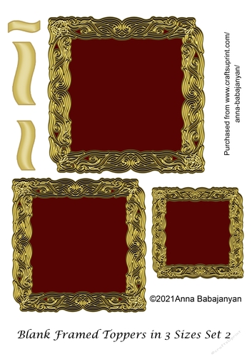 Blank Framed Toppers in 3 Sizes Set 2