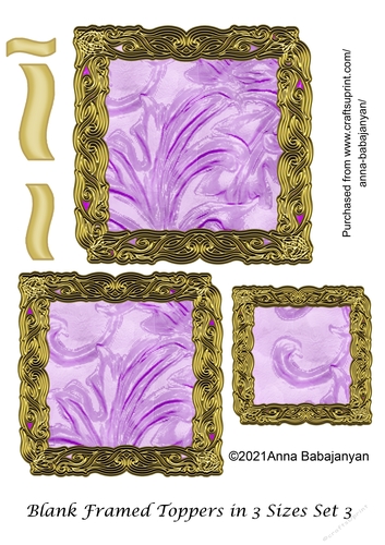 Blank Framed Toppers in 3 Sizes Set 3