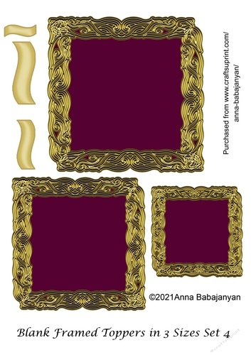 Blank Framed Toppers in 3 Sizes Set 4