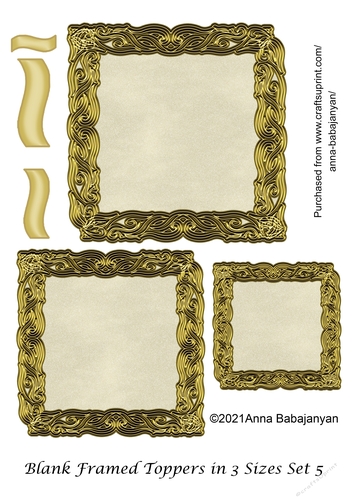 Blank Framed Toppers in 3 Sizes Set 5
