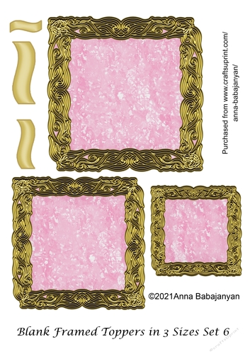Blank Framed Toppers in 3 Sizes Set 6