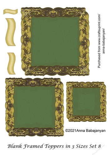 Blank Framed Toppers in 3 Sizes Set 8