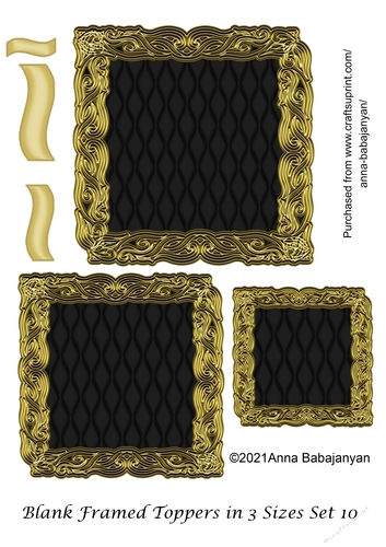 Blank Framed Toppers in 3 Sizes Set 10