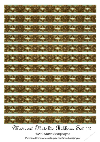Medieval Metallic Ribbons Set 12