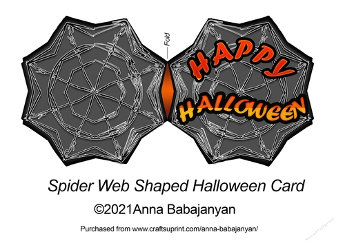 Spider Web Shaped Halloween Card
