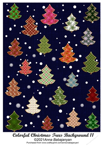 Colorful Christmas Trees Background 11