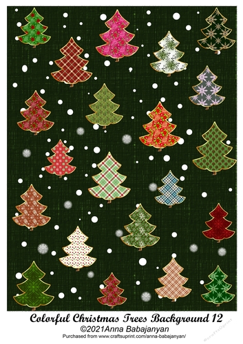 Colorful Christmas Trees Background 12