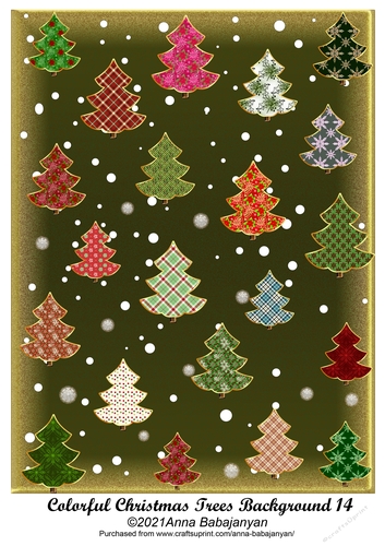 Colorful Christmas Trees Background 14
